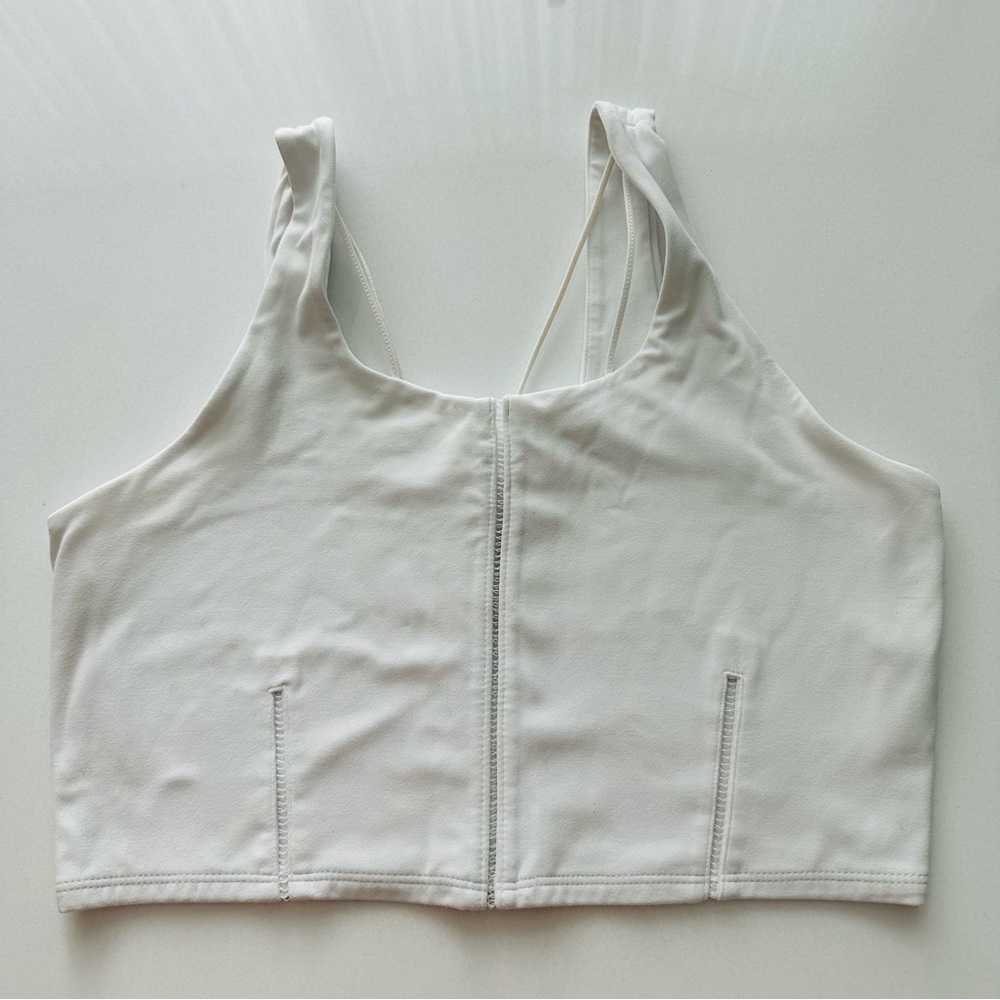 NIKE Yoga Sports Bra Tank White Dri Fit